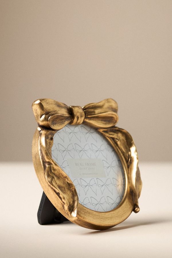 Slide View: 2: Beau Bow Gold Picture Frame