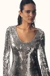 Thumbnail View 2: Hutch Long-Sleeve Scoop-Neck Sequin Midi Dress