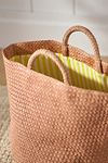 Thumbnail View 3: Eliza Woven Leather & Fabric-Lined Basket