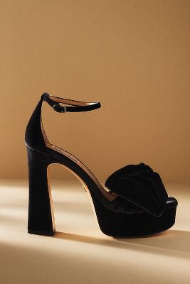 Badgley Mischka Alora Velvet Platform Heels