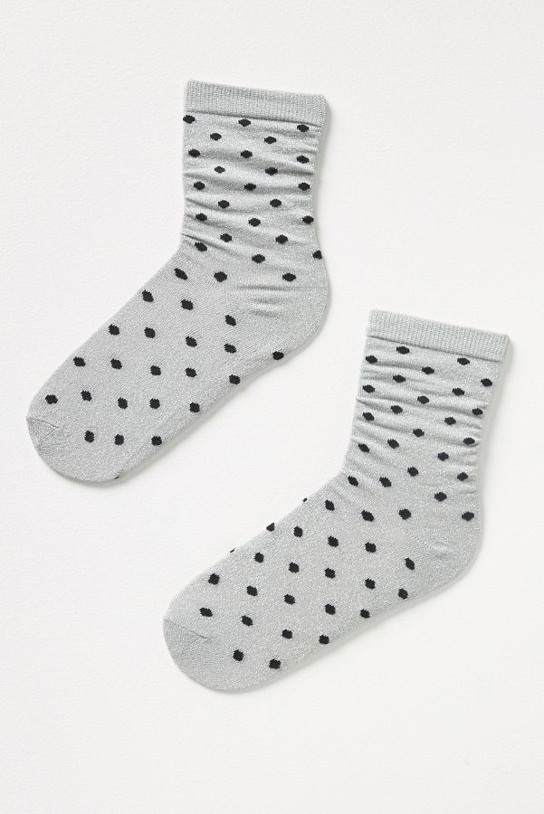 Slide View: 1: By Anthropologie Polka Dot Lurex Socks