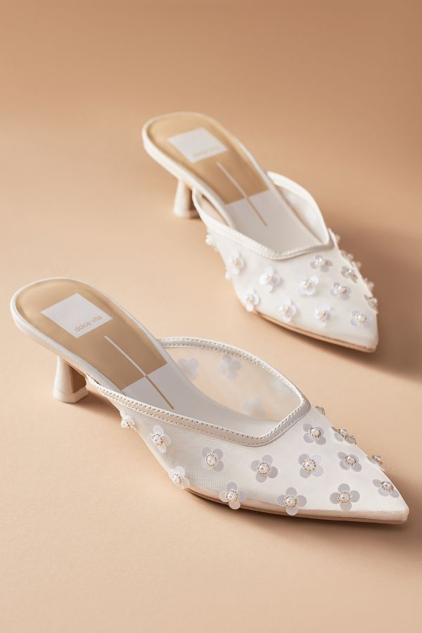 Slide View: 4: Dolce Vita Clara Pearl Kitten-Heel Mules