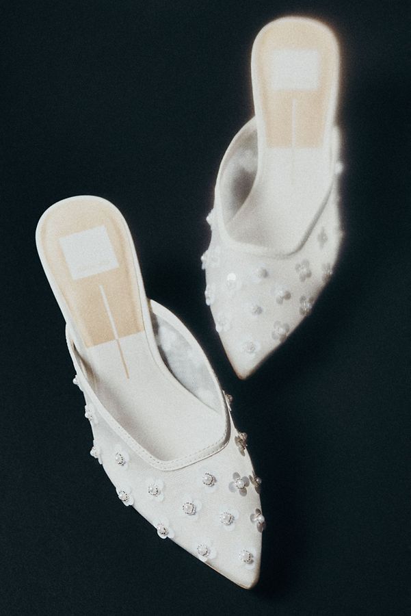 Slide View: 1: Dolce Vita Clara Pearl Kitten-Heel Mules