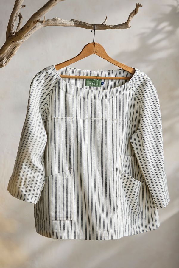 Slide View: 1: Terrain x Of Dress Gardening Smock, Ticking Stripe