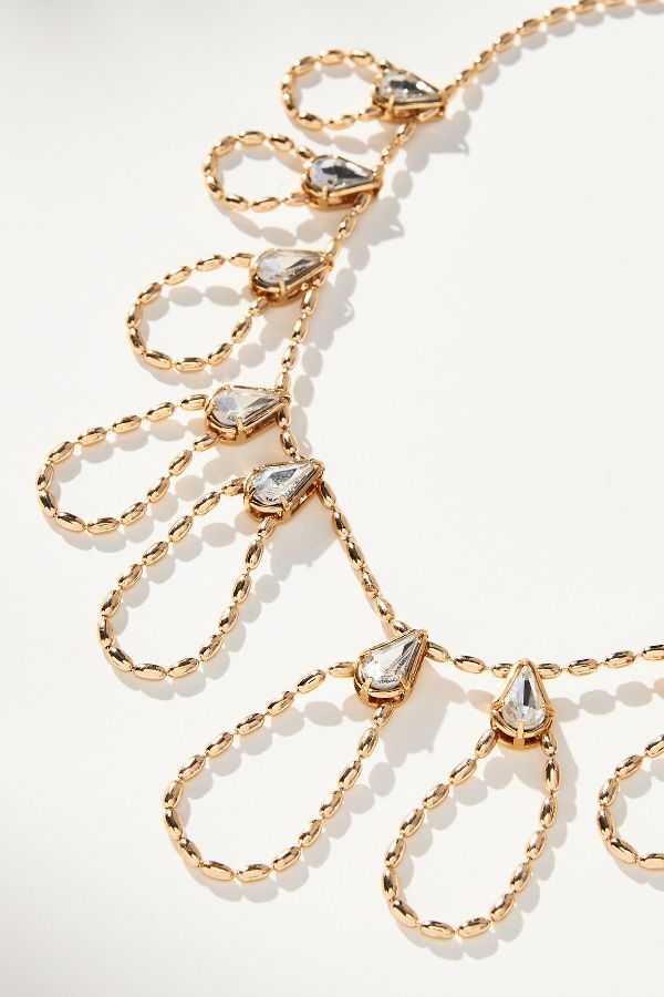 Slide View: 4: Crystal Scallop Necklace