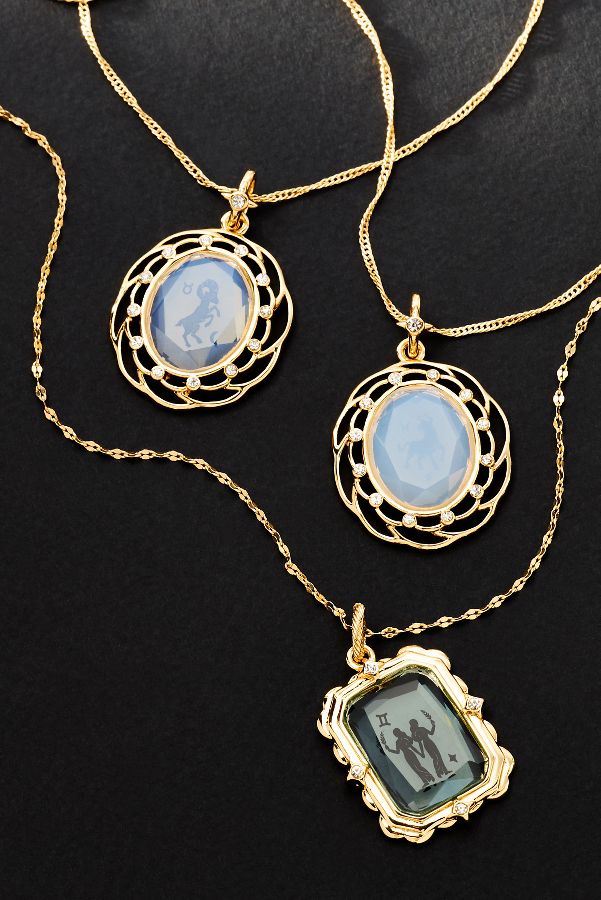 Slide View: 5: Framed Zodiac Pendant Necklace