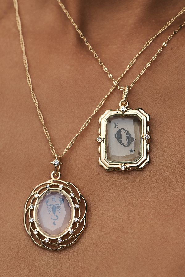 Slide View: 3: Framed Zodiac Pendant Necklace