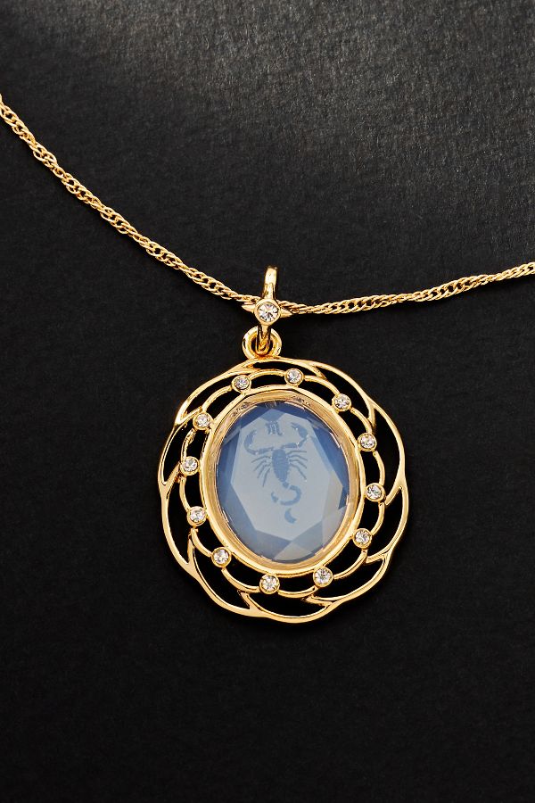 Slide View: 4: Framed Zodiac Pendant Necklace