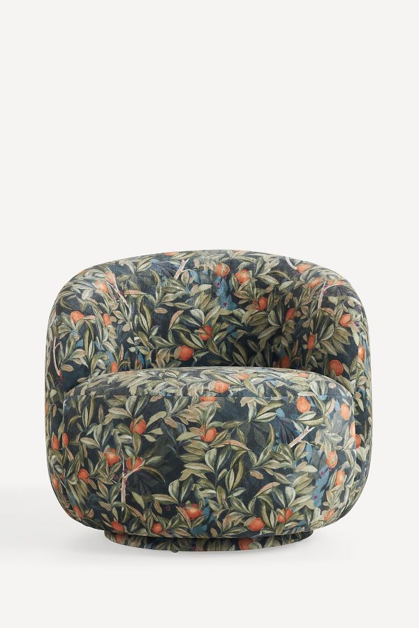 Slide View: 1: Cosette Lilith Velvet Swivel Chair