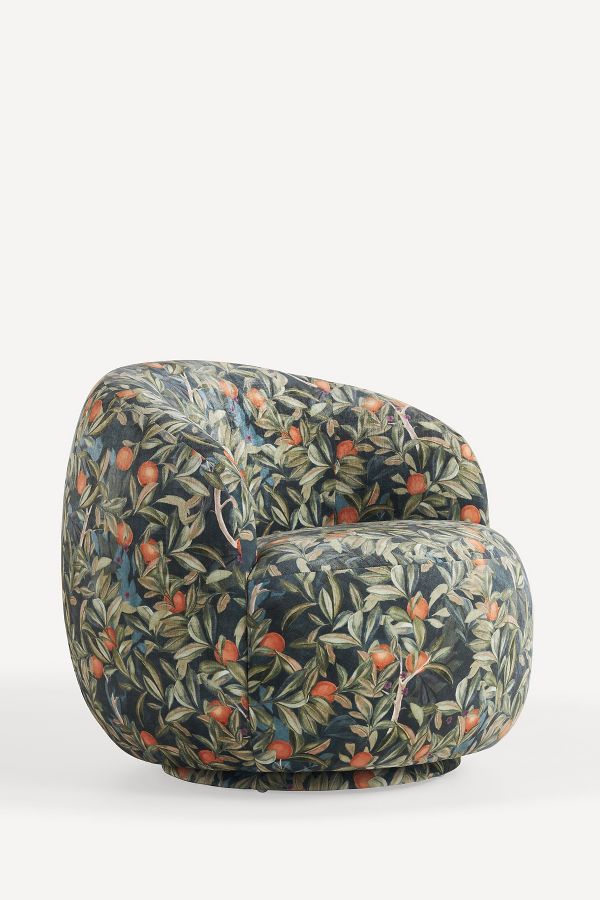 Slide View: 2: Cosette Lilith Velvet Swivel Chair