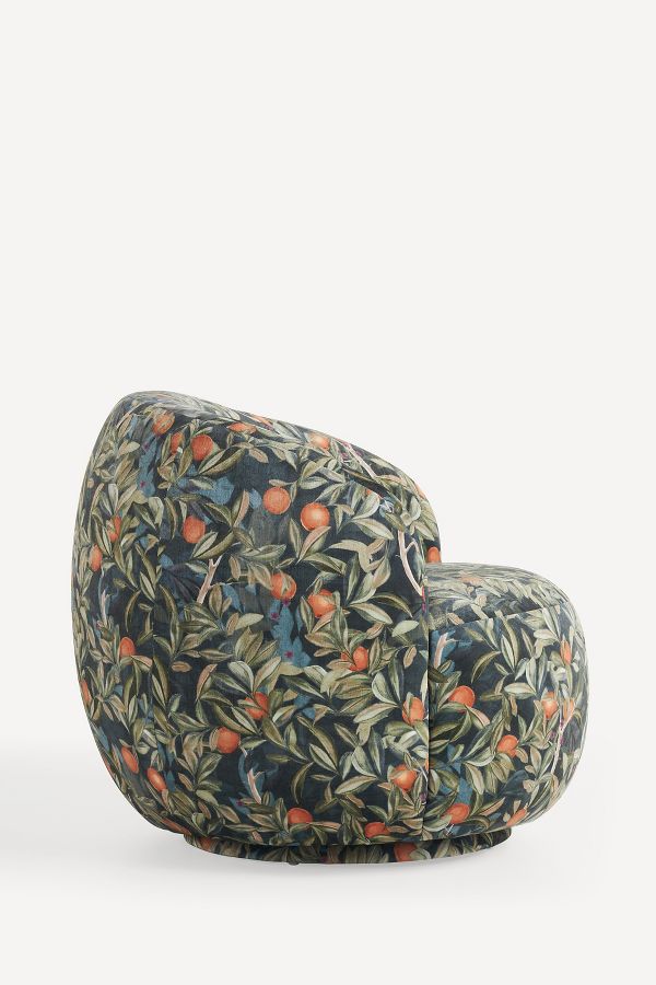 Slide View: 3: Cosette Lilith Velvet Swivel Chair