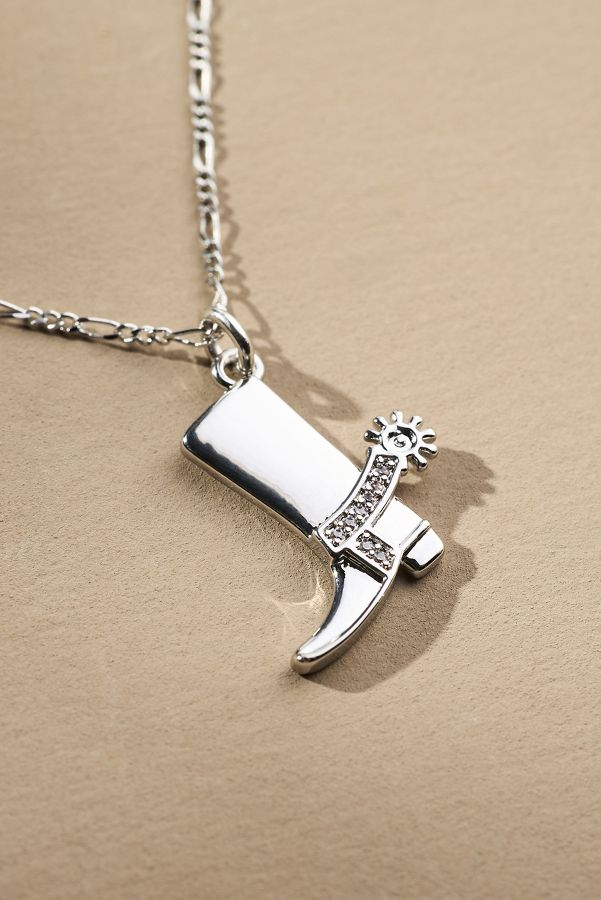 Slide View: 2: Western Spurred Boot Charm Necklace