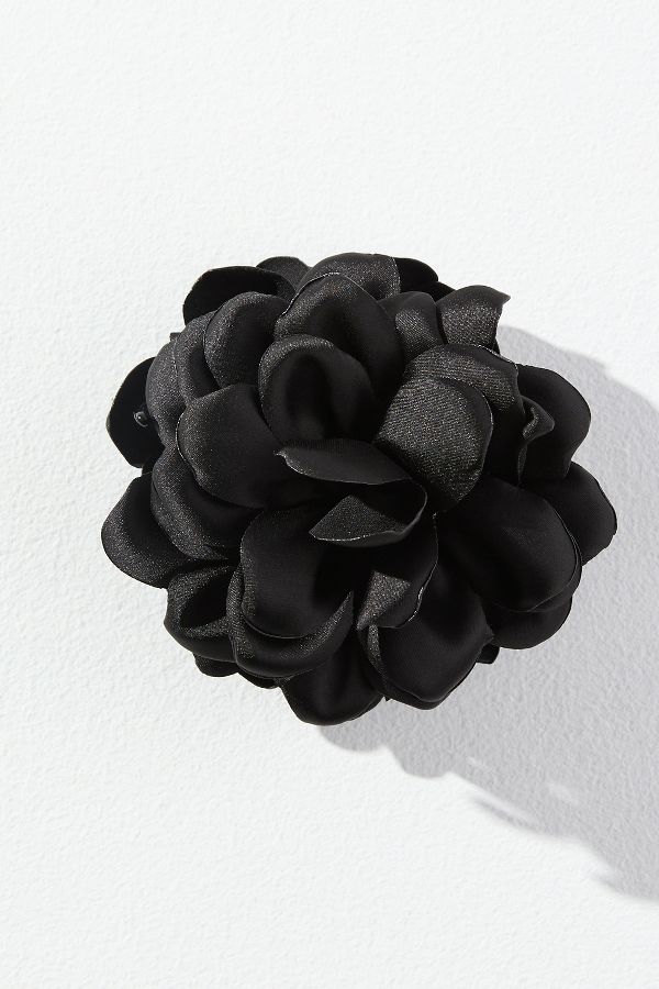 Slide View: 1: Fabric Rose Hair Claw Clip