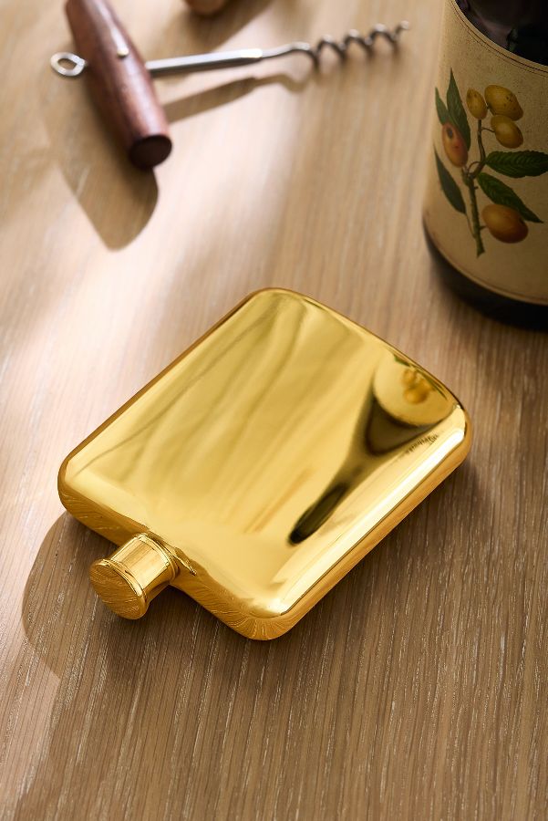 Slide View: 1: Viski Belmont Gold Stainless Steel Flask