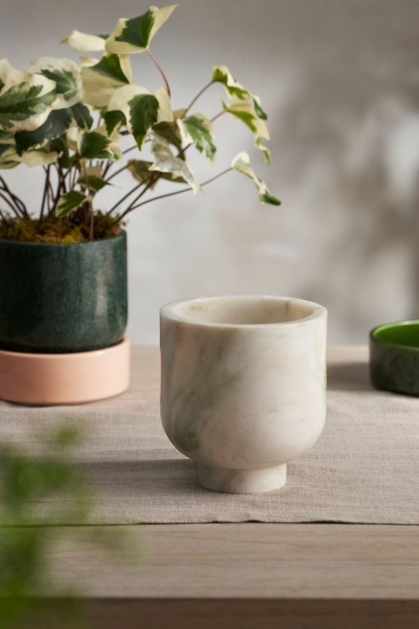 Slide View: 3: Footed Marble Cylinder Planter