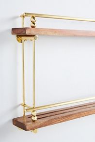 Slide View: 3: Aldina Acacia Wood & Brass Plate & Spice Rack