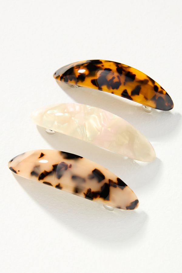 Slide View: 1: Resin Barrettes, Set of 3