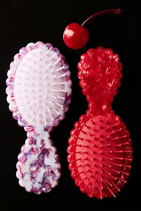 Slide View: 1: Scallop-Edge Mini Hair Brush