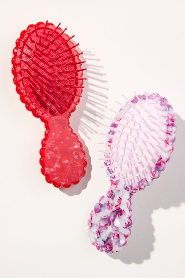 Slide View: 3: Scallop-Edge Mini Hair Brush