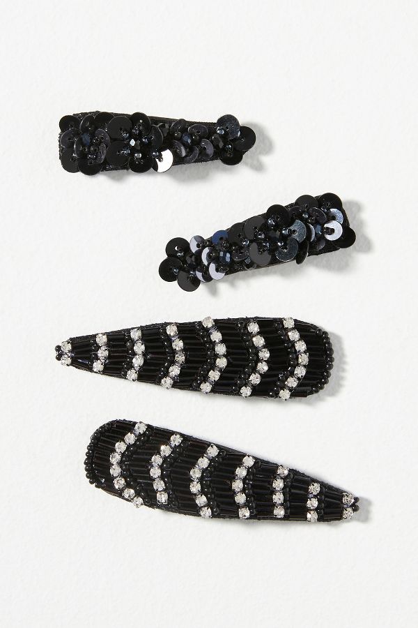 Slide View: 1: Holiday Party Embellished Barrettes, Set of 6