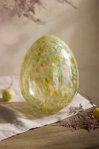 Slide View: 2: Confetti Luster Glass Egg, Medium