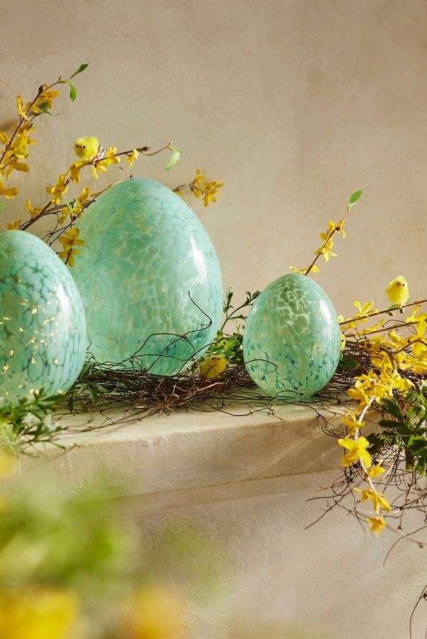 Slide View: 1: Confetti Luster Glass Egg, Small