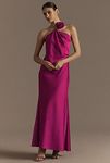 Thumbnail View 1: Liv Foster Clara One-Shoulder Rosette Satin A-Line Maxi Dress