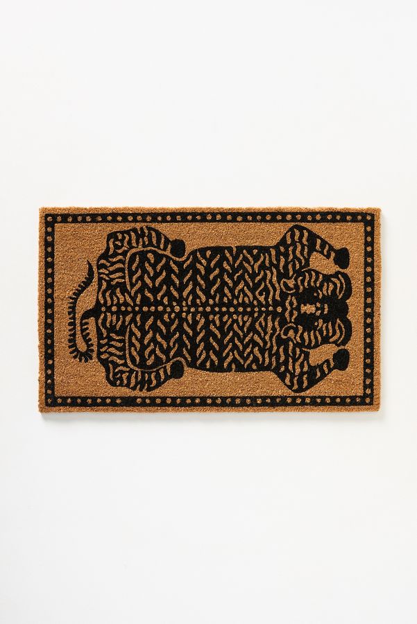 Slide View: 1: Tibetan Tiger Coir Printed Doormat