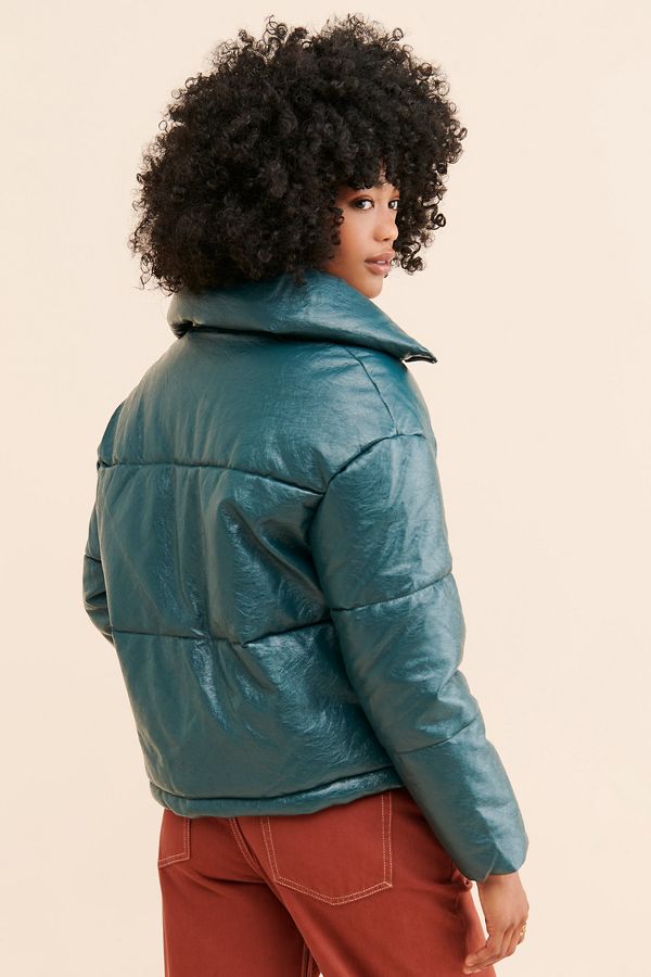 Slide View: 2: Nuuly x Apparis Billie Crinkle Vegan Leather Puffer