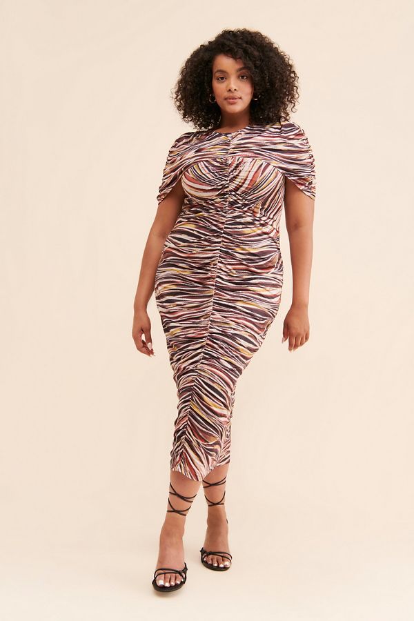 Slide View: 4: Eloquii Capelet Ruched Dress