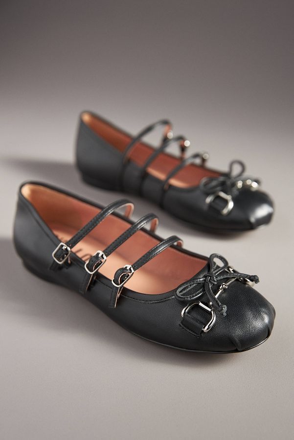 Slide View: 2: Bibi Lou Horsebit Moto Ballet Flats