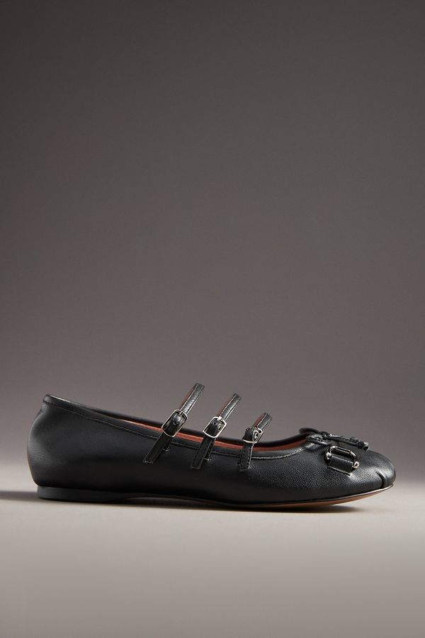 Slide View: 1: Bibi Lou Horsebit Moto Ballet Flats