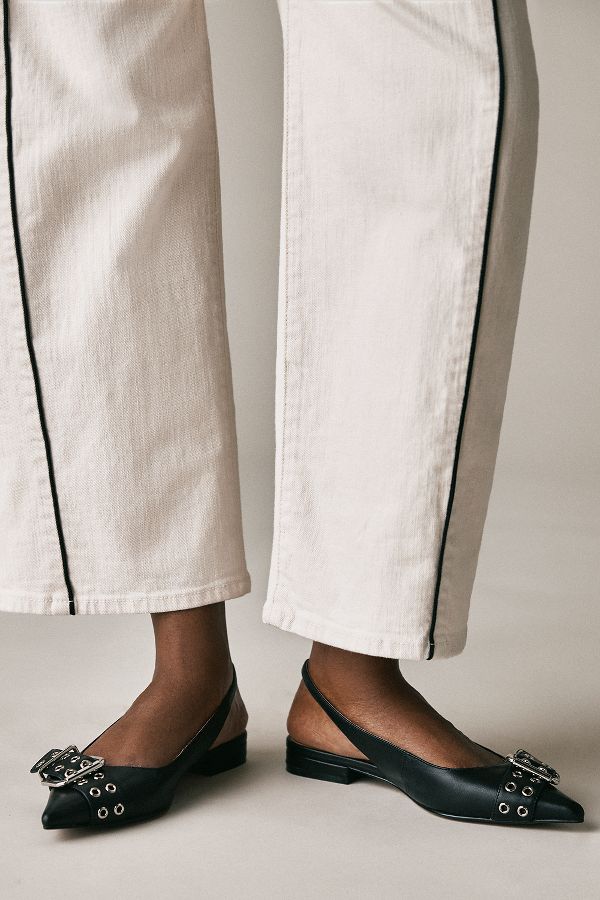 Slide View: 1: Bibi Lou Moto Slingback Flats