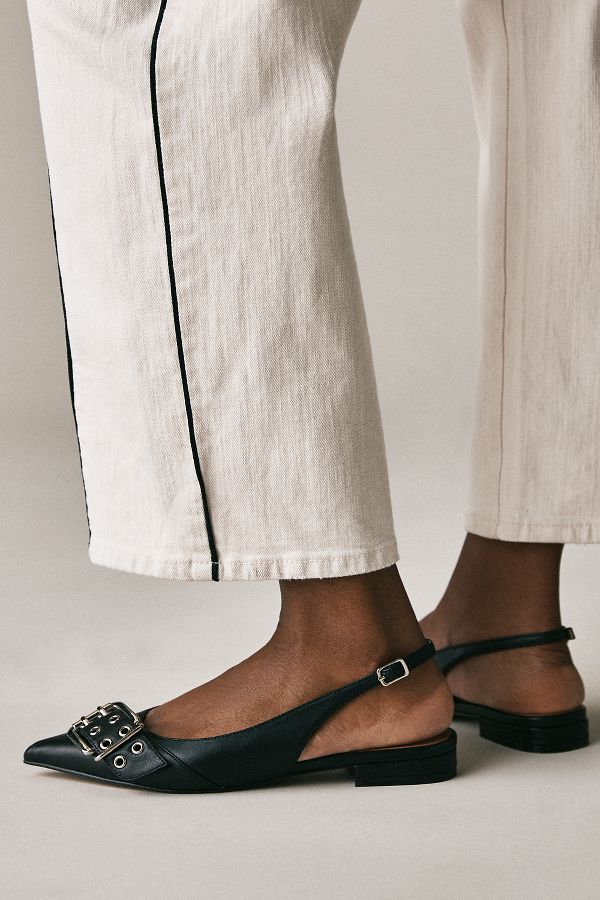 Slide View: 2: Bibi Lou Moto Slingback Flats