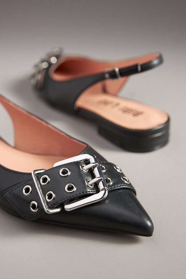 Slide View: 7: Bibi Lou Moto Slingback Flats