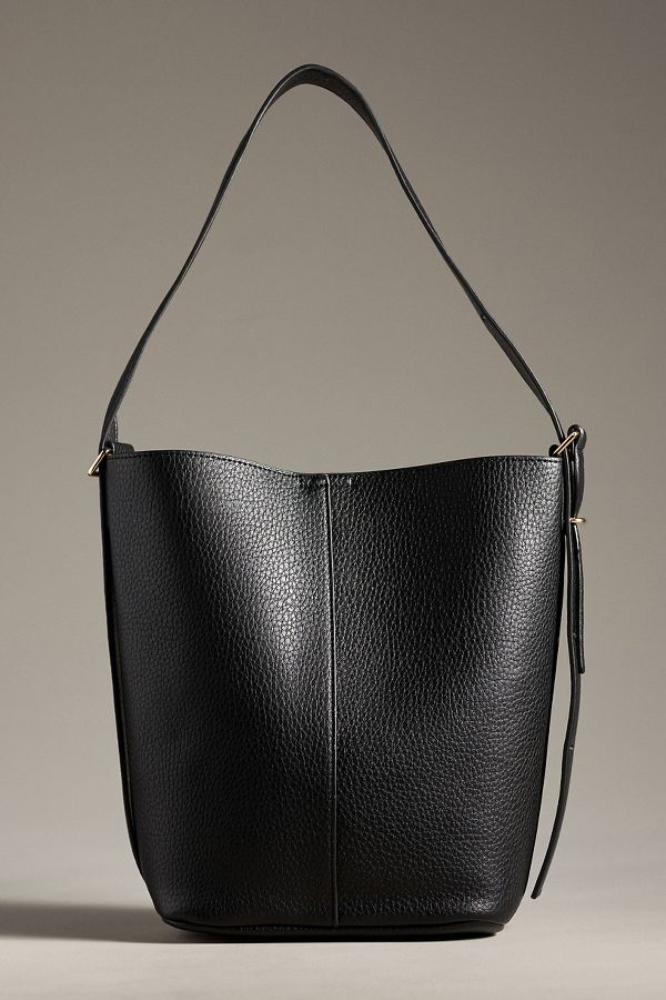 Slide View: 2: Slouchy Pebbled Bucket Bag