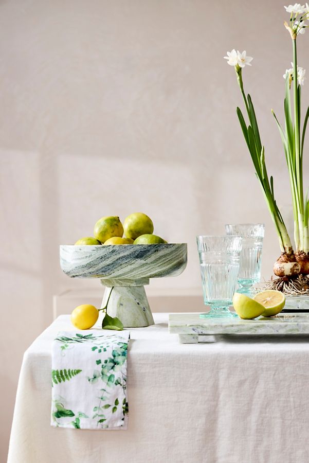 Slide View: 5: Green Marble Footed Serving Board