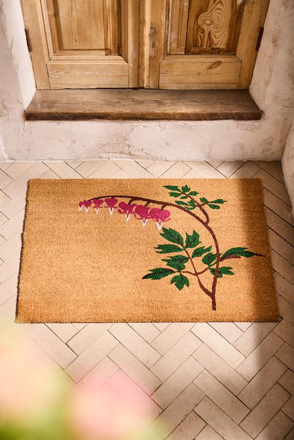 Slide View: 1: Bleeding Heart Coir Doormat