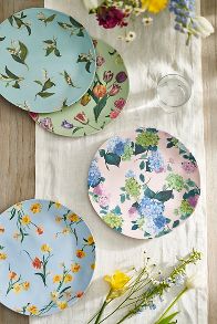 Slide View: 1: By Hope Floral Melamine Dinner Plates, Set of 4