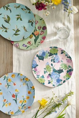 By Hope Floral Melamine Dinner Plates, Set of 4