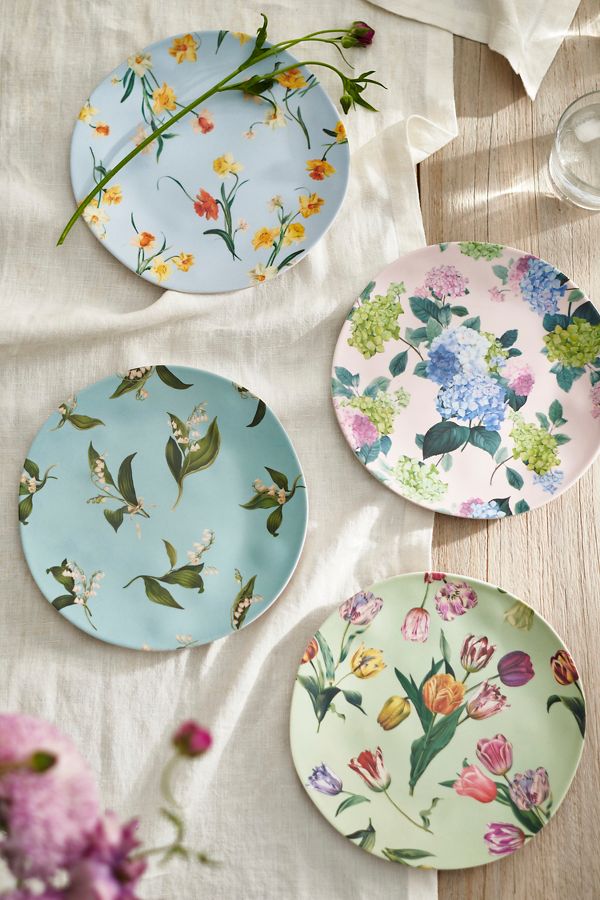 Slide View: 1: By Hope Floral Melamine Side Plates, Set of 4