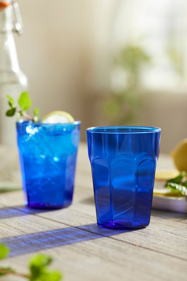 Slide View: 1: Sapphire Glass Tumblers, Set of 2