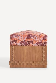 Slide View: 6: LALA Reimagined Velvet Ottoman