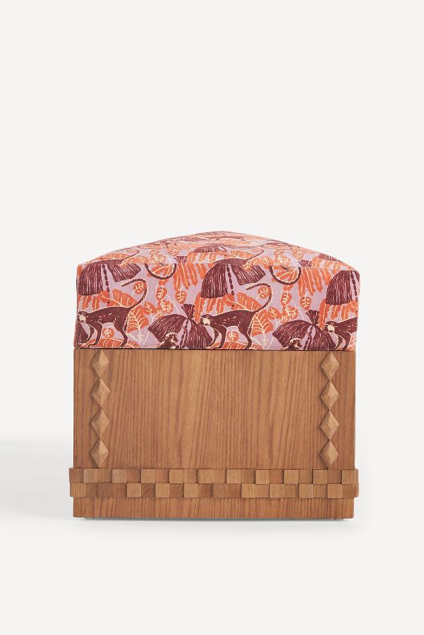 Slide View: 5: LALA Reimagined Velvet Ottoman