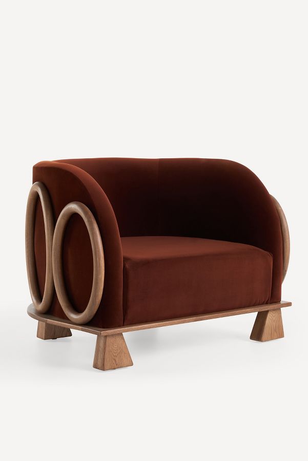 Slide View: 3: LALA Reimagined Velvet Accent Chair