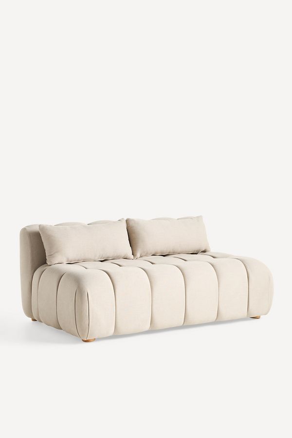 Slide View: 3: Kora Tufted Performance Woven Modular Armless Sofa