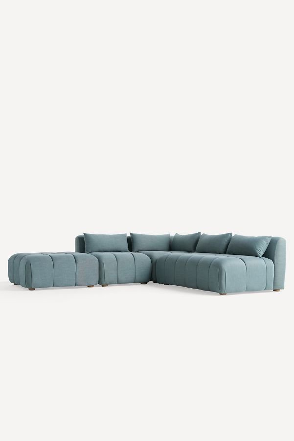 Slide View: 3: Kora Tufted Performance Woven Modular Armless Sofa