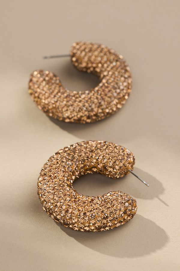 Slide View: 4: Pavé Hoop Earrings