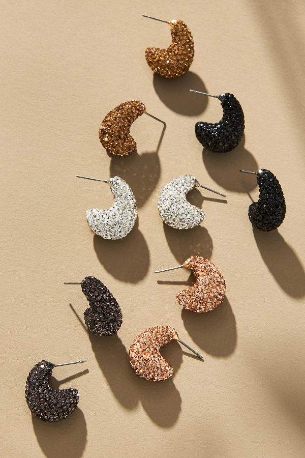 Slide View: 4: Pavé Teardrop Earrings