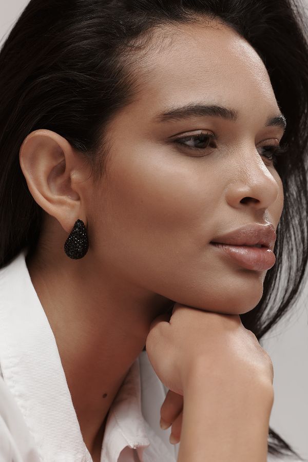 Slide View: 1: The Petra Drop Earrings: Pavé Edition